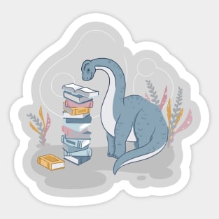 Sweet Bookish Dino Sticker